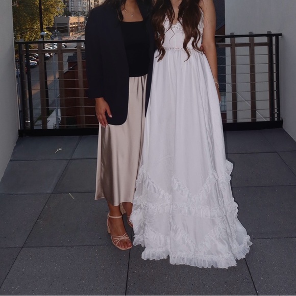 V. Chapman Scarlette Halter Embellished Corset Organza Maxi Dress - Picture 2 of 7